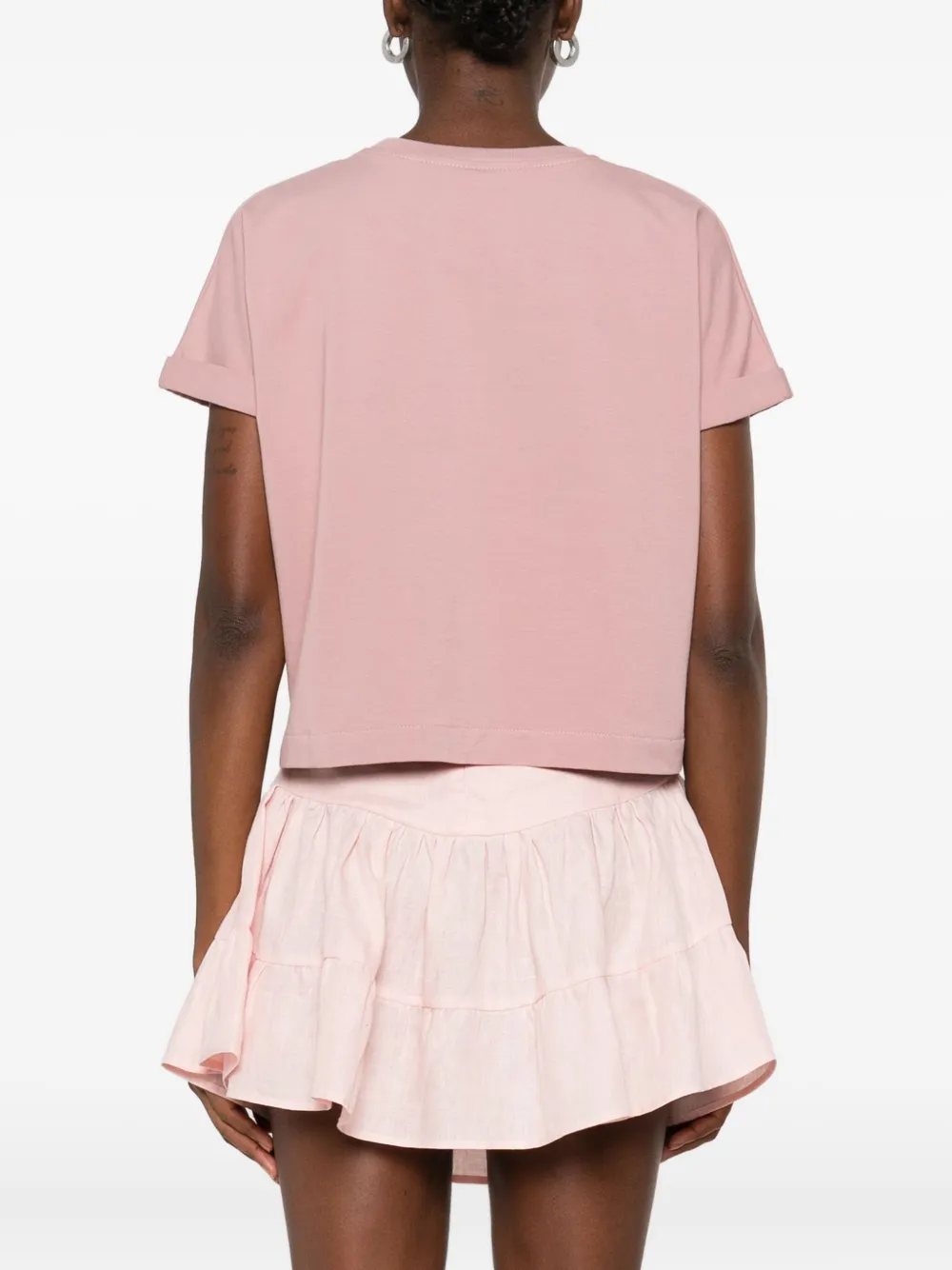 HAMZA T-shirt met korsetprint Roze