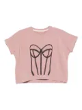 HAMZA corset-print T-shirt - Pink