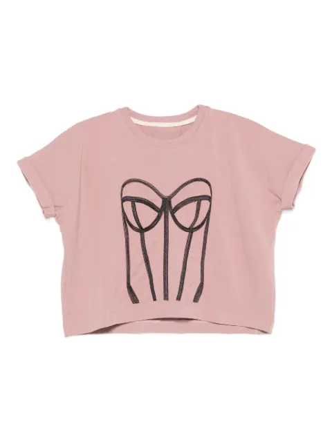 HAMZA corset-print T-shirt