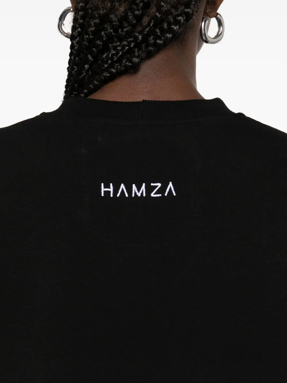 Hamza Madona Printed T-shirt Mini Dress In Black