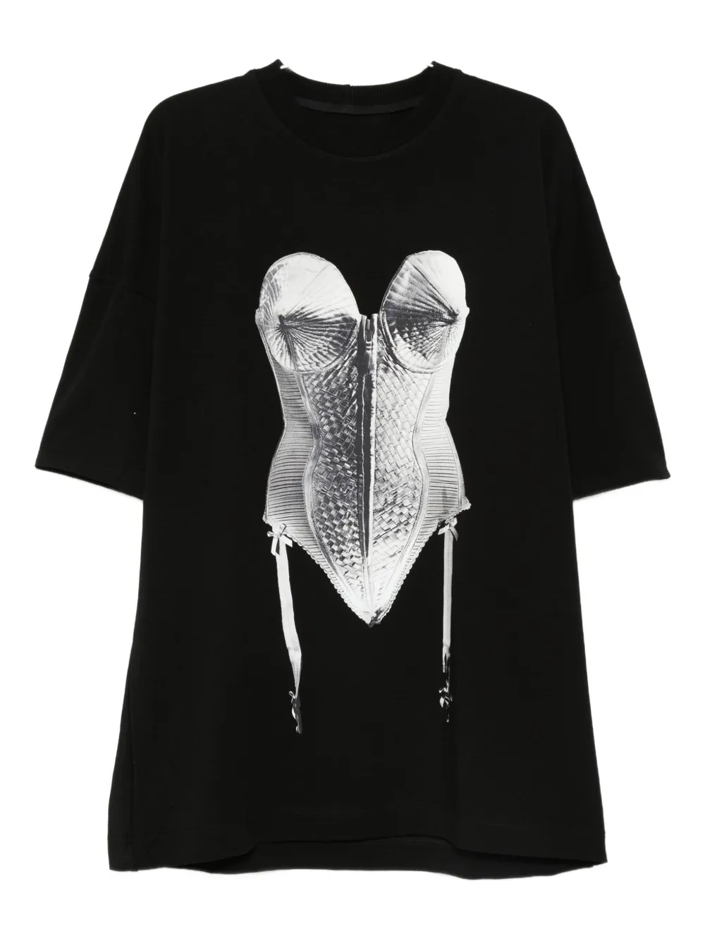 Hamza Madona Printed T-shirt Mini Dress In Black