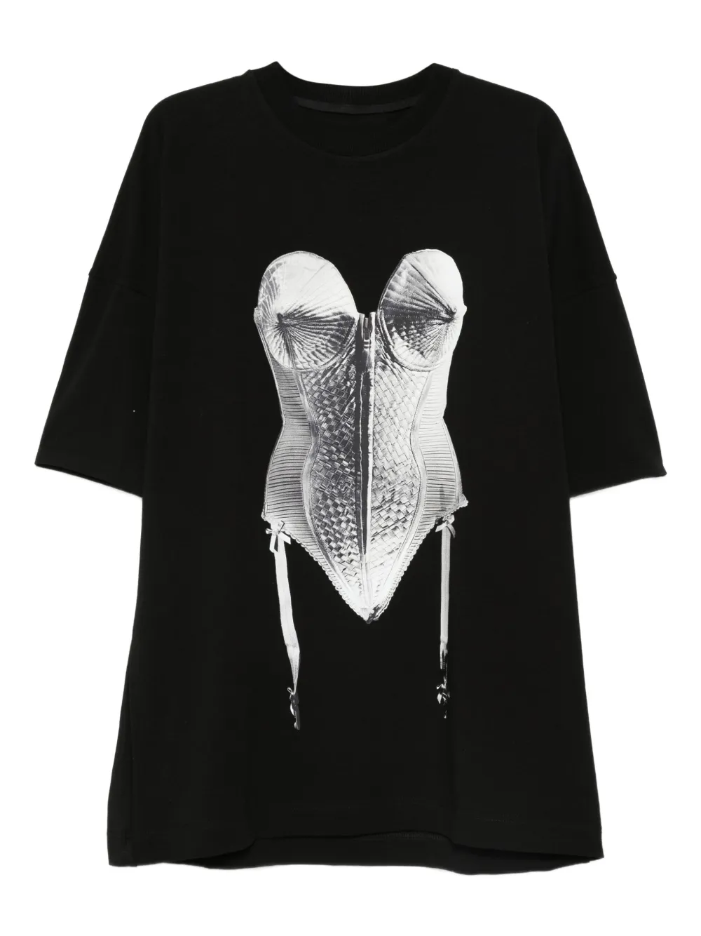 HAMZA Madona printed t-shirt mini dress | Black | Image 1