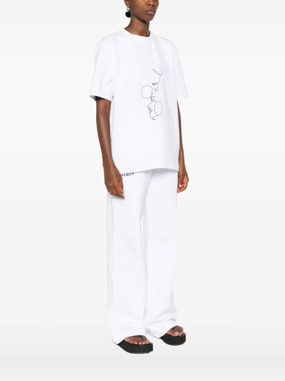 HAMZA T-shirt met print Wit