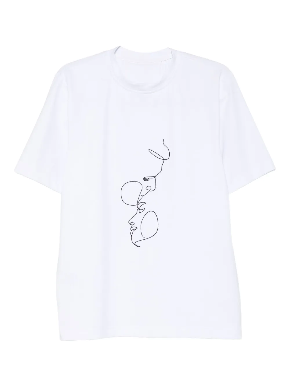 HAMZA line-art print T-shirt | White | Image 1