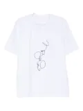 HAMZA line-art print T-shirt - White