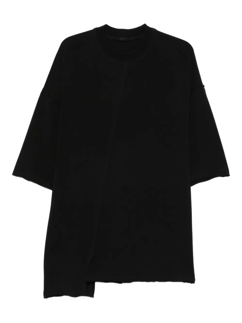 HAMZA playera asimétrica con bordes sin rematar | negro | Image 1
