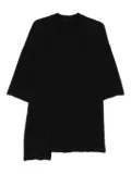 HAMZA asymmetrical raw-edge T-shirt - Black