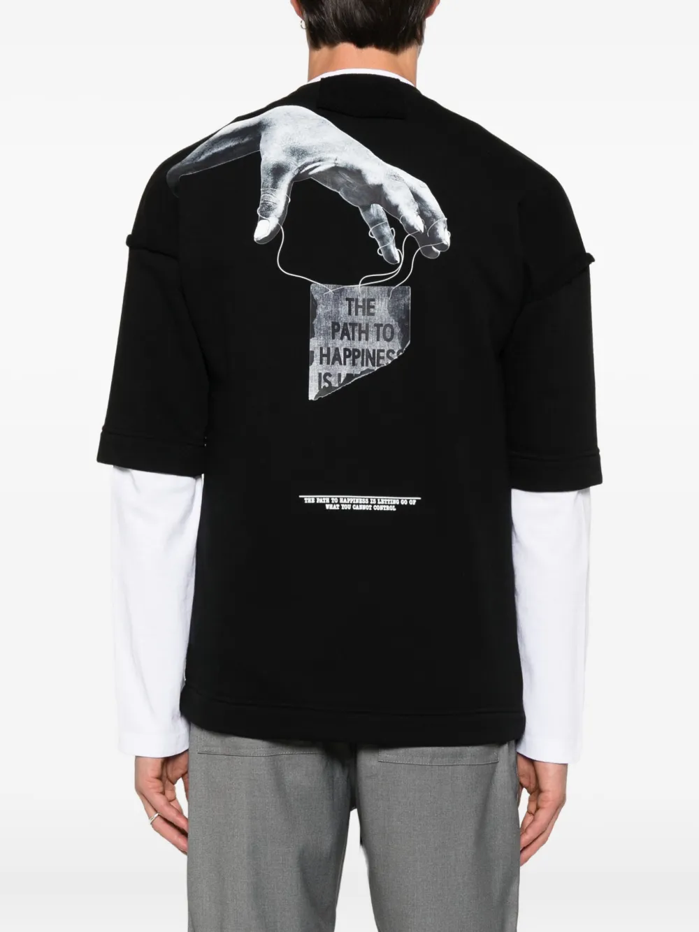 Hamza Path Short-sleeve Crew-neck T-shirt In Black