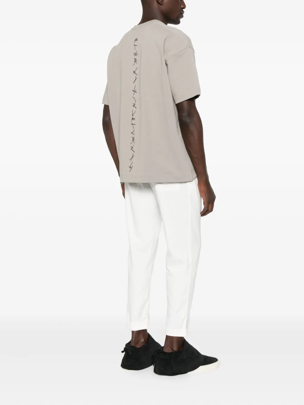 HAMZA logo-embroidered T-shirt - Grijs