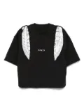 HAMZA pattern-detail short-sleeve T-shirt - Black