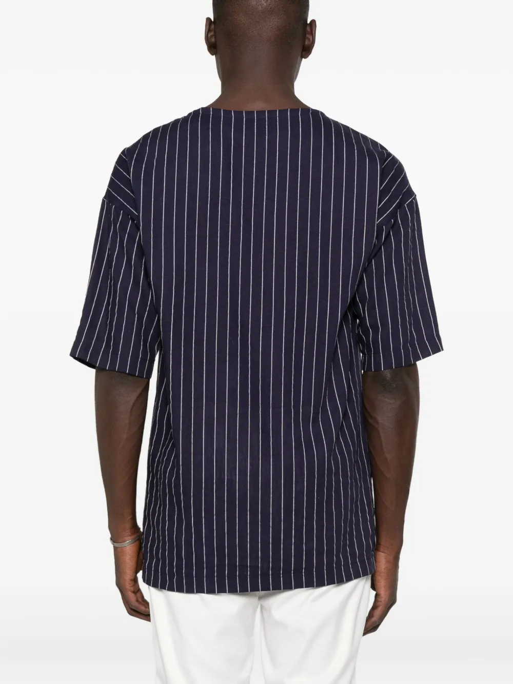 Hamza Monaco Pinstripe Short-sleeve T-shirt In Multi