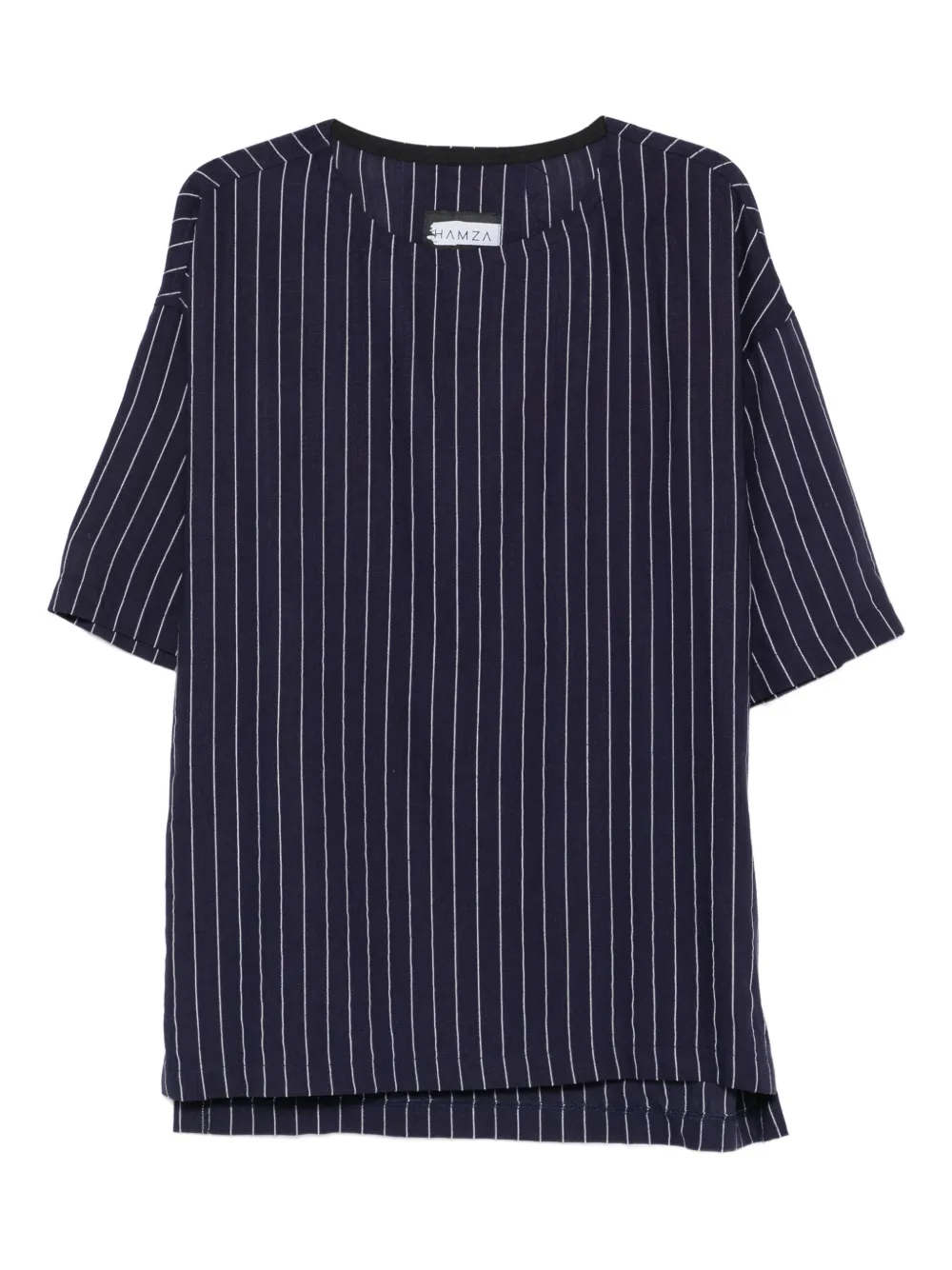 HAMZA Monaco pinstripe short-sleeve T-shirt | Blue | Image 1