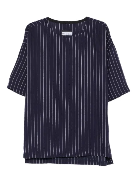 HAMZA Monaco pinstripe short-sleeve T-shirt