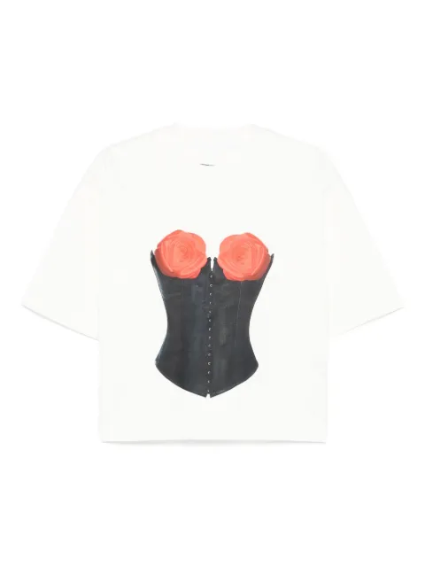HAMZA corset-print T-shirt