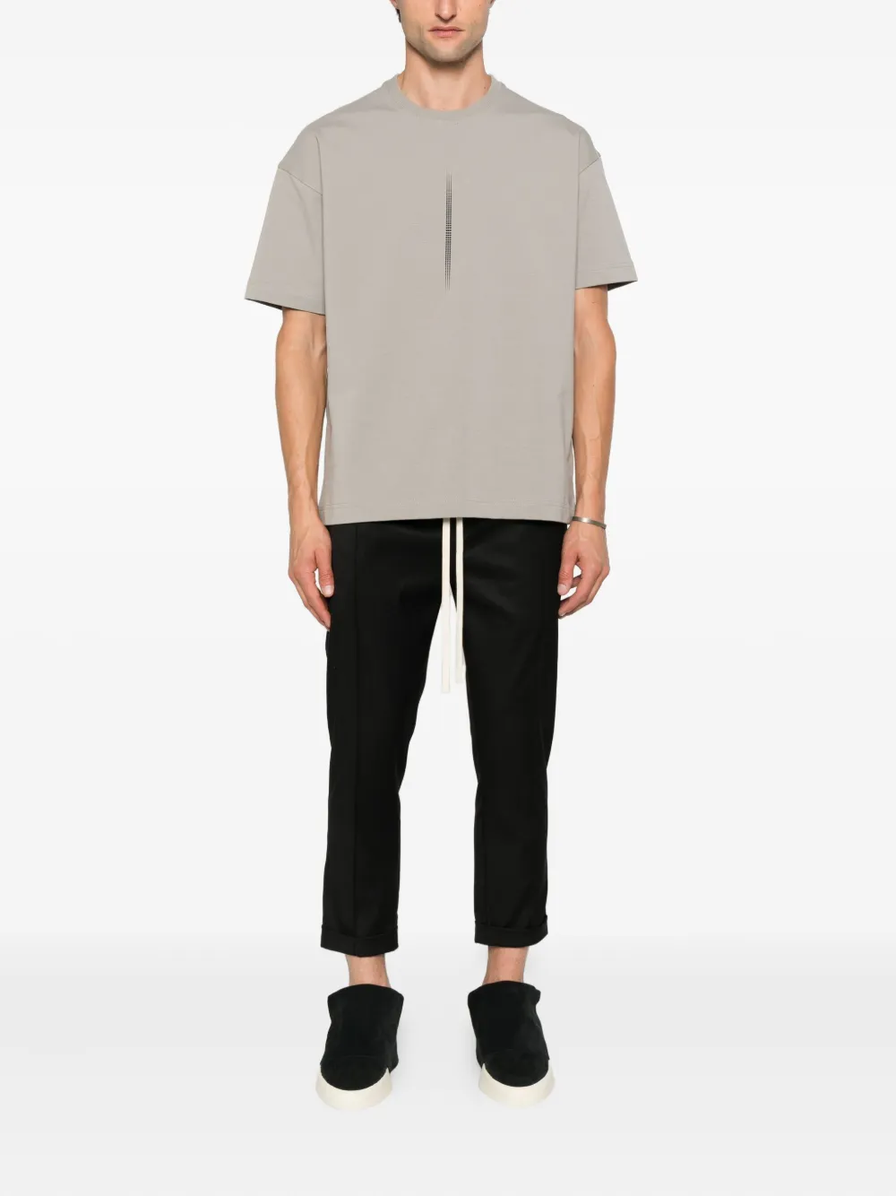 Hamza Linear-print T-shirt In Gray