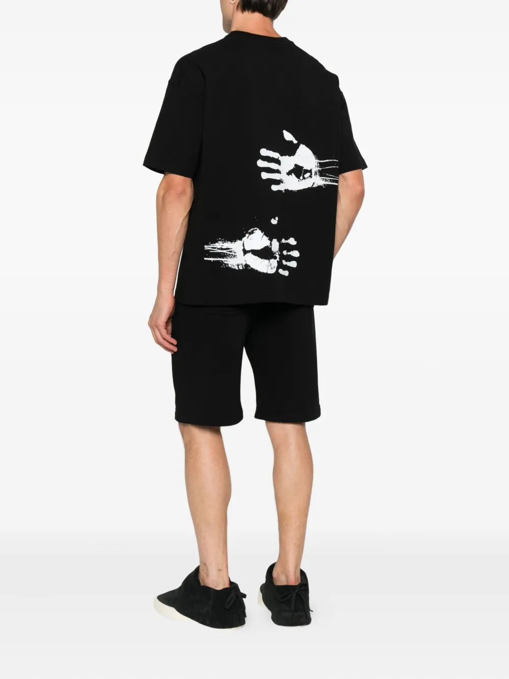 HAMZA embroidered-text T-shirt - Zwart
