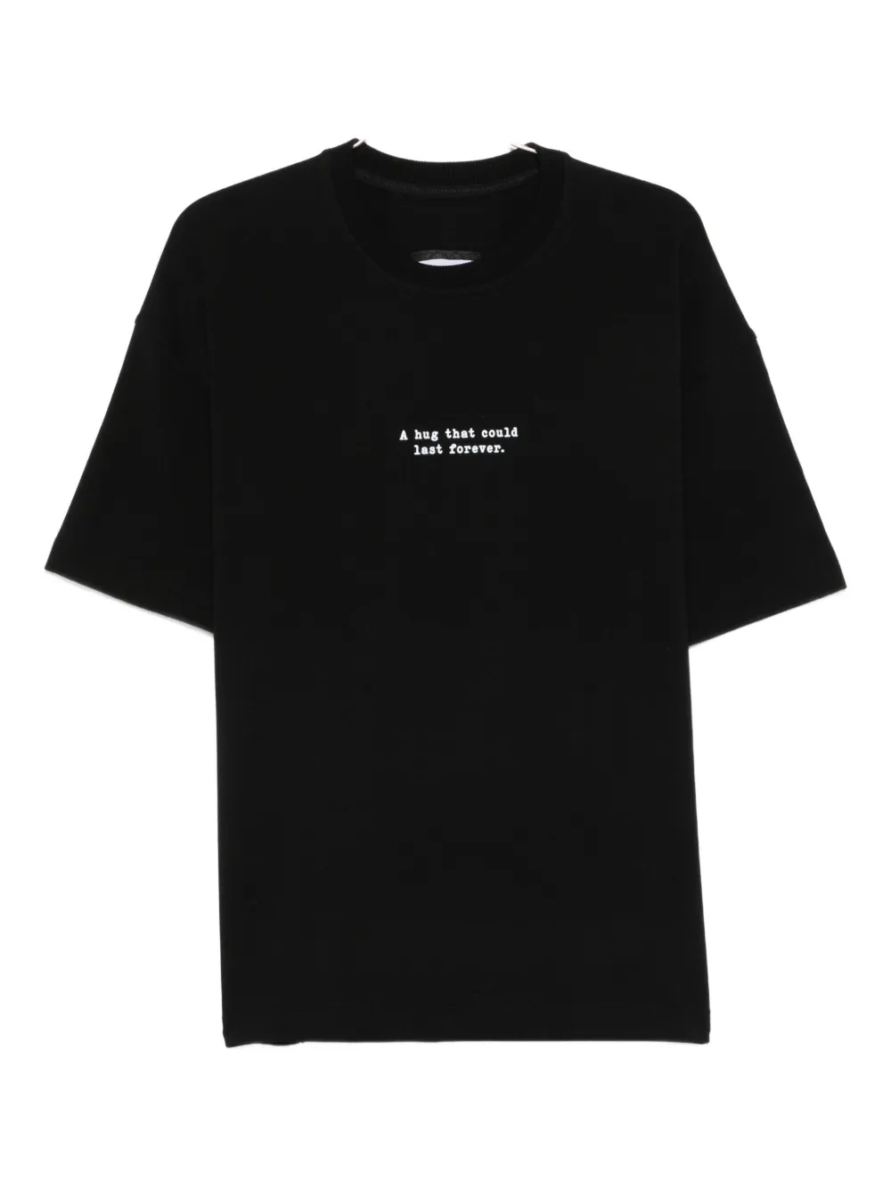 Hamza Embroidered-text T-shirt In Black