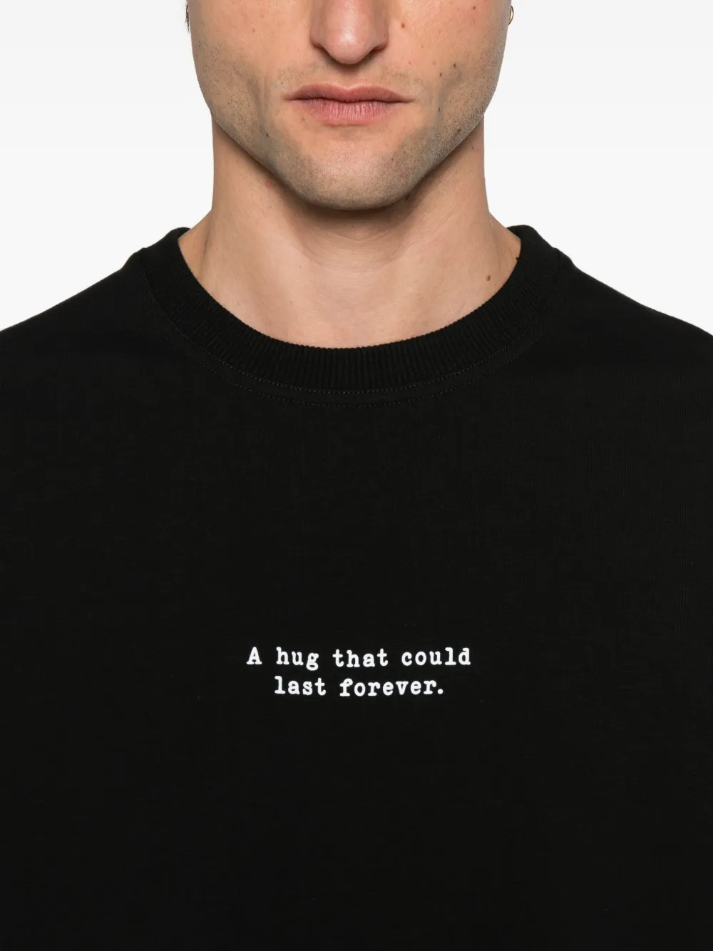 Hamza Embroidered-text T-shirt In Black