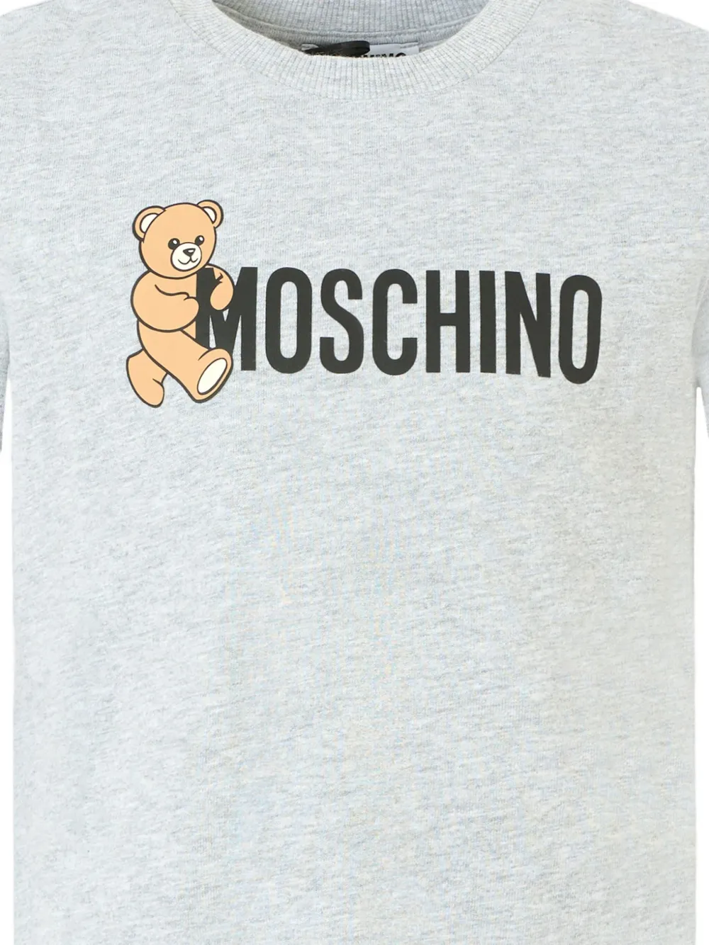 Moschino Kids teddy-print short-sleeve T-shirt Grijs
