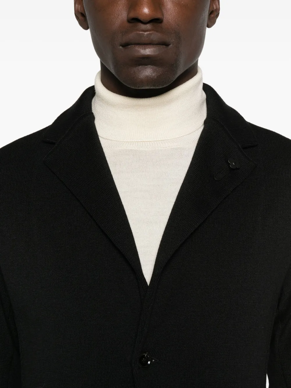 Lardini Wollen blazer met opgestikte zak Zwart