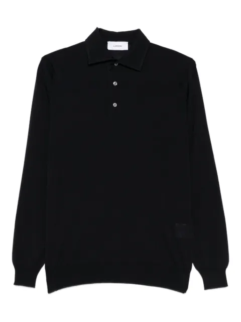 Lardini long-sleeve wool polo shirt