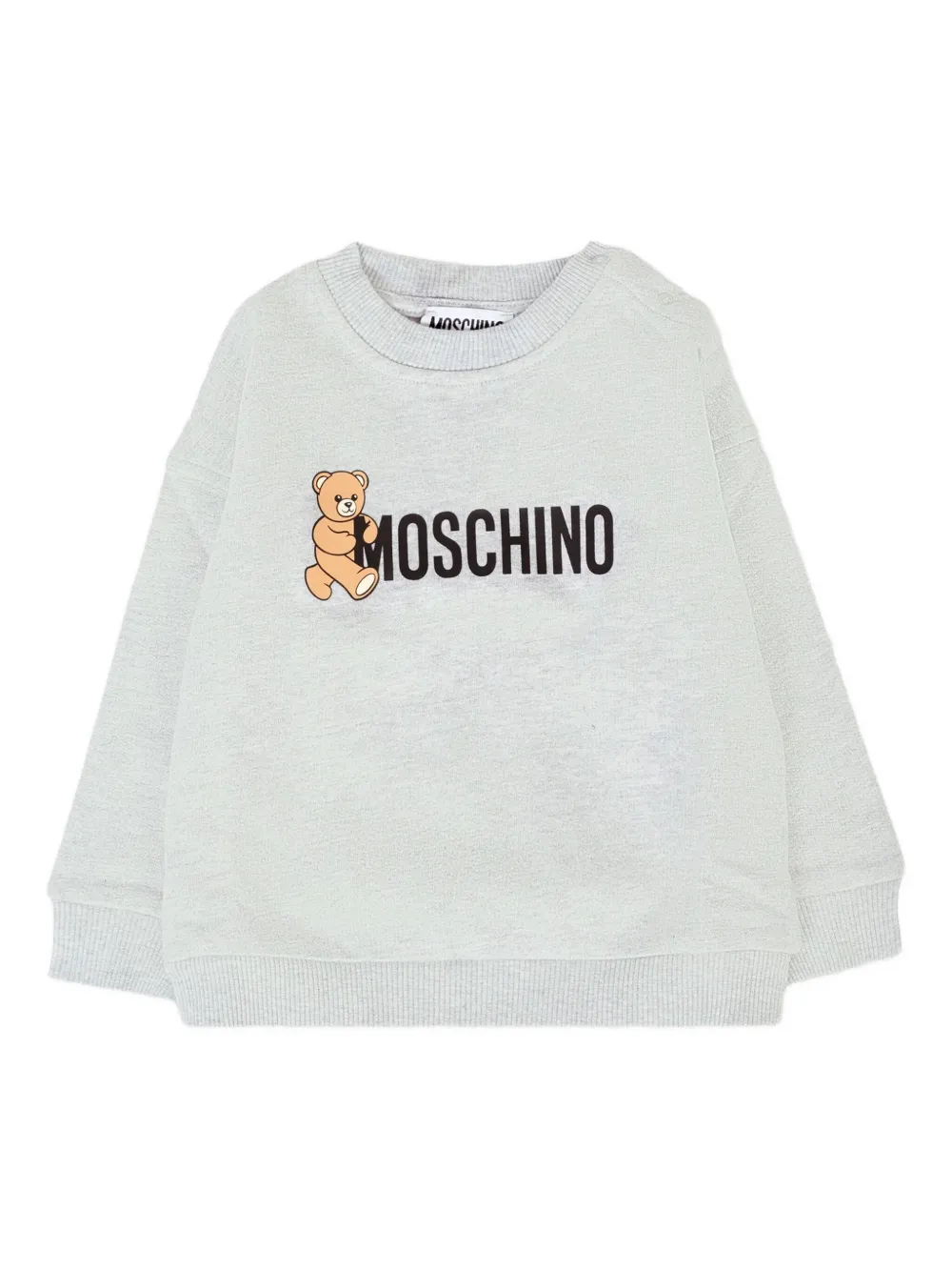 Moschino Kids teddy-print crew-neck top Grijs