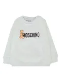 Moschino Kids teddy-print crew-neck top - Grey