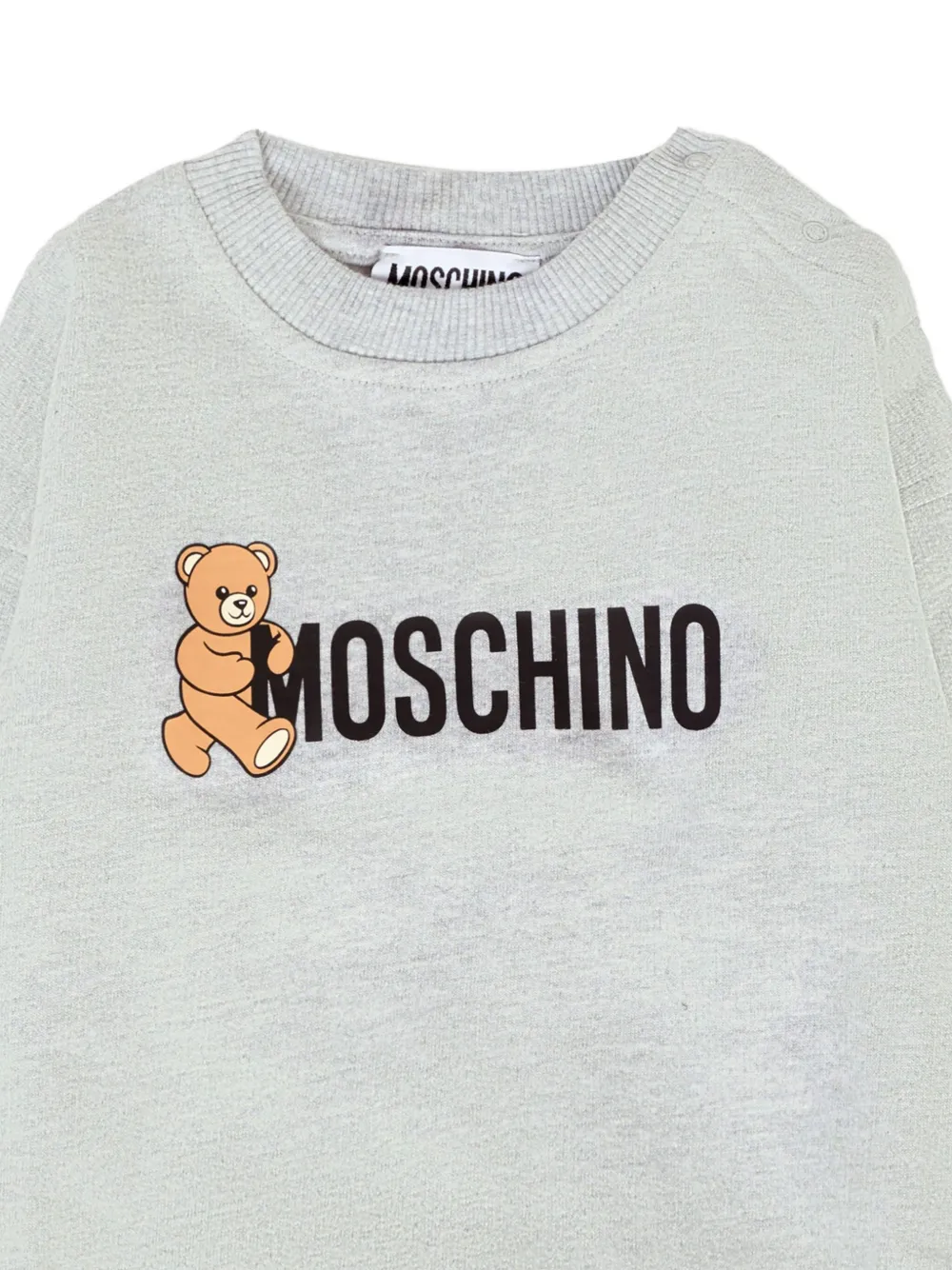 Moschino Kids teddy-print crew-neck top Grijs