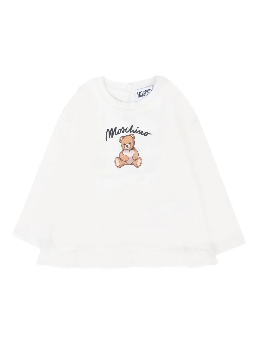 Moschino Kids teddy-print long-sleeves T-shirt Wit