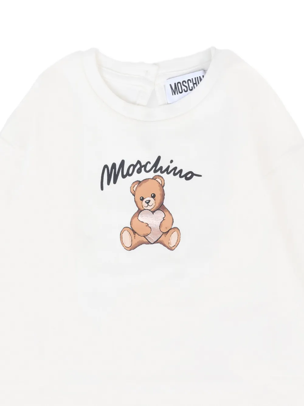 Moschino Kids teddy-print long-sleeves T-shirt Wit