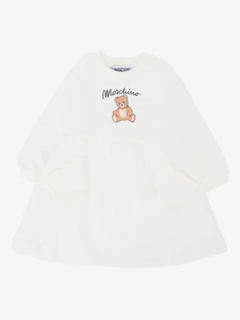 Moschino Kids 泰迪熊印花口袋连衣裙