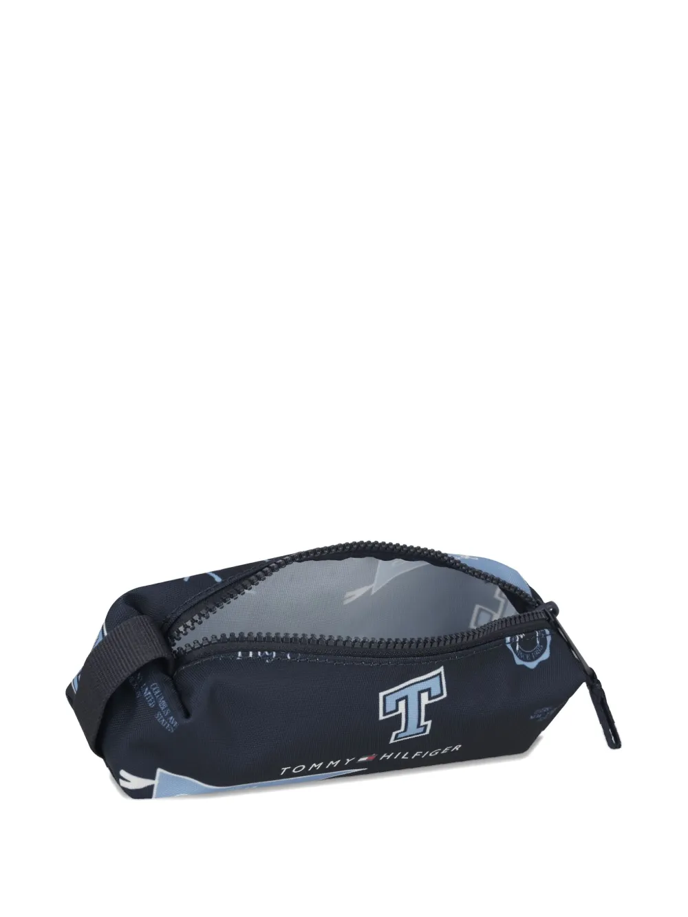 Tommy Hilfiger Junior Pennenhouder met logoprint en rits Blauw