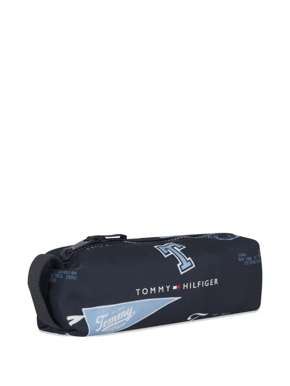 Tommy Hilfiger Junior Pennenhouder met logoprint en rits Blauw