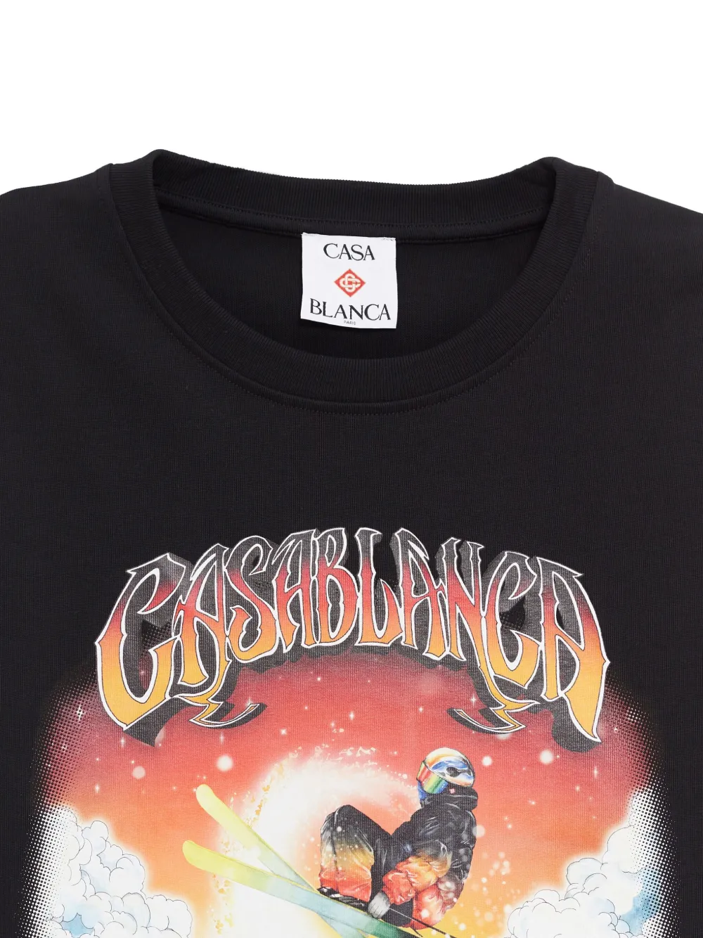 Casablanca Printed Long-sleeved T-shirt In Black