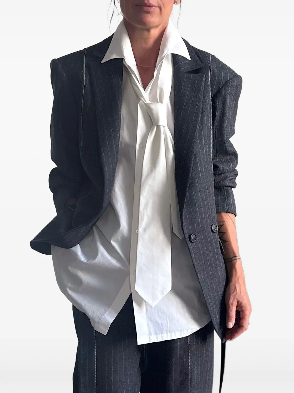 Isabel Benenato Doppelreihiges Sakko mit Nadelstreifen | Blazer | Image 2