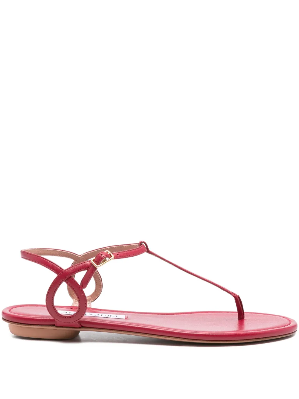 Aquazzura Almost Bare leather T-bar sandals Red