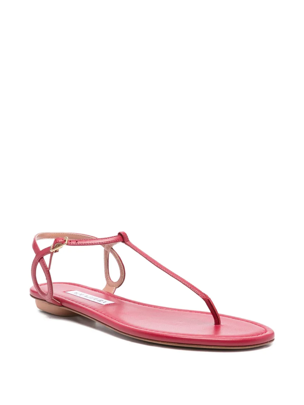 Aquazzura Almost Bare leather T-bar sandals Red