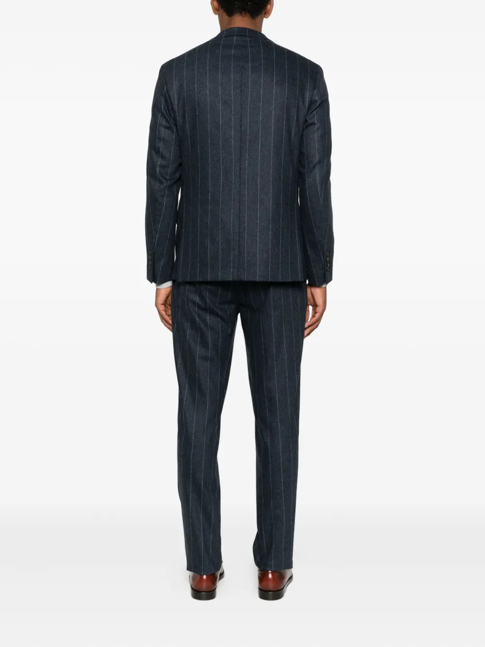 Eleventy Pak met krijtstreep Grijs