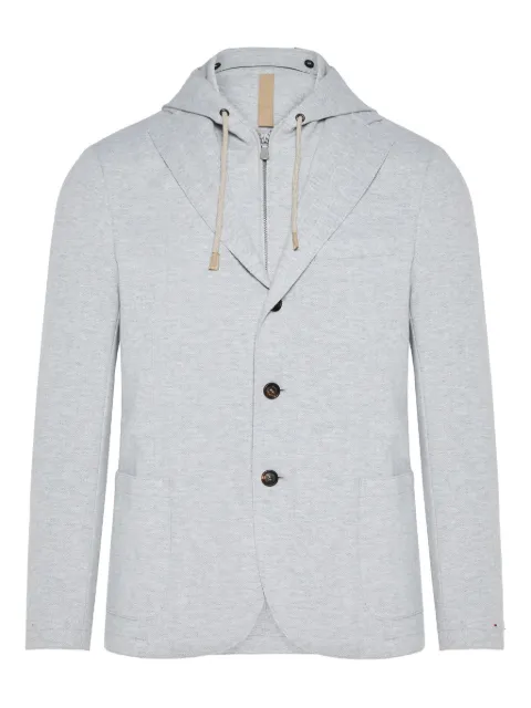 Eleventy hooded three-button jacket