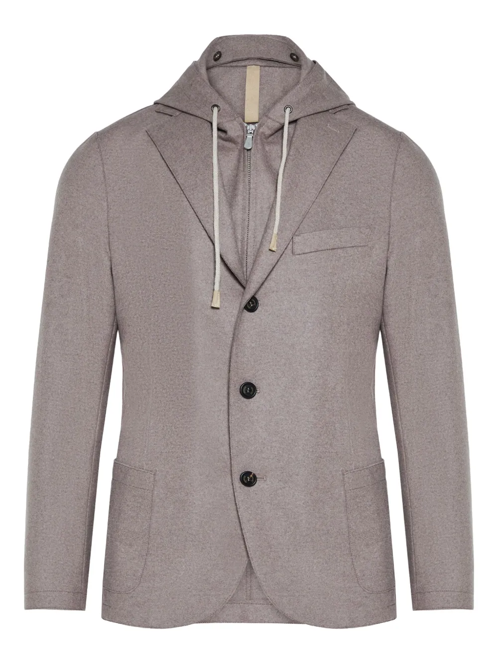 Eleventy Hooded Three-button Jacket In Neutral