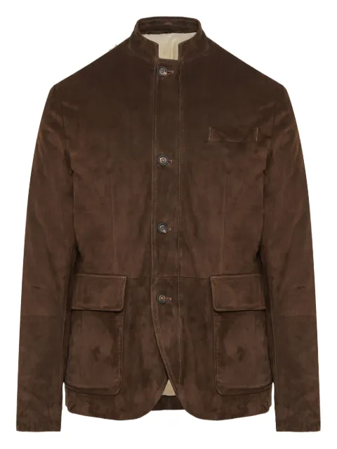 Eleventy suede buttoned jacket