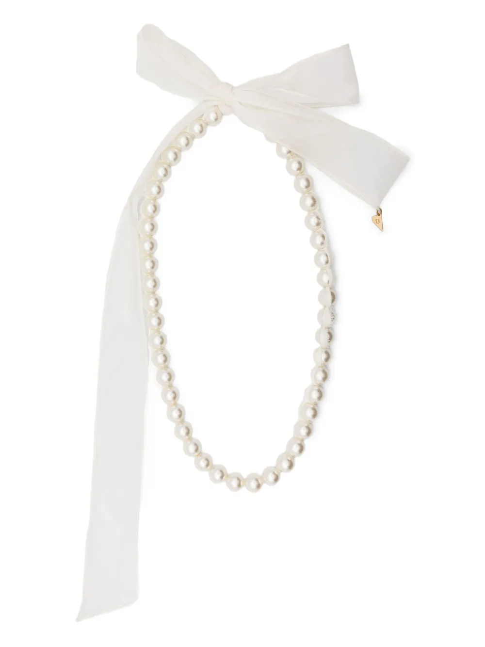 Forte Forte pearl ribbon necklace | White | Image 1