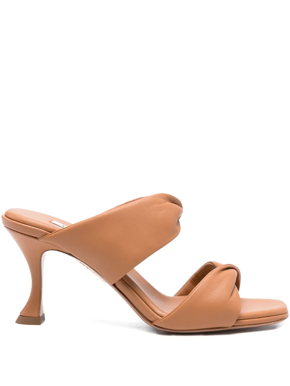 Aquazzura 85mm Twist leather mules Brown