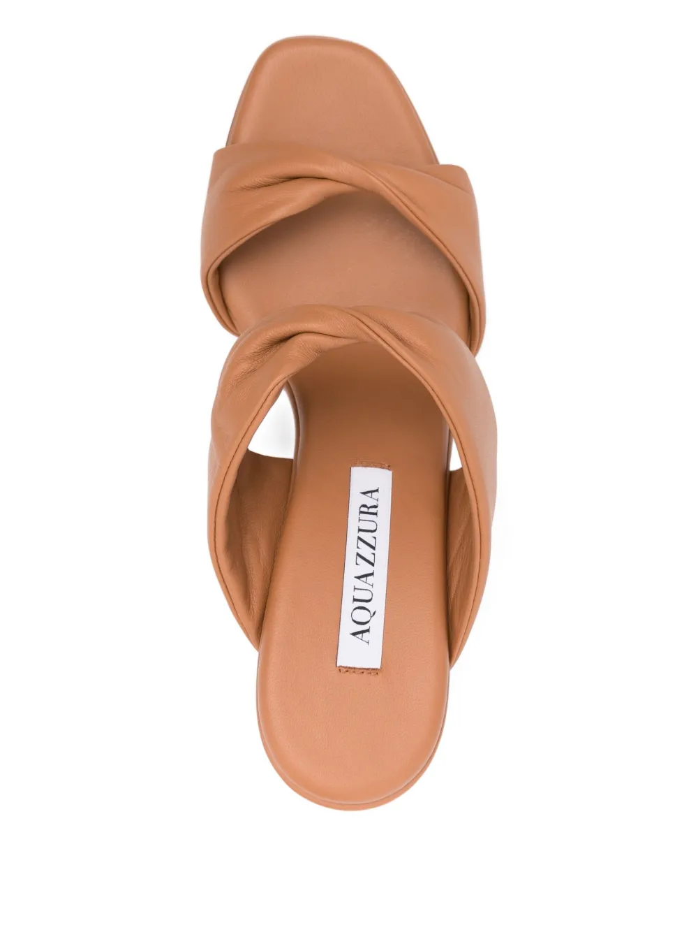 Aquazzura 85 mm Twist leren muiltjes Bruin