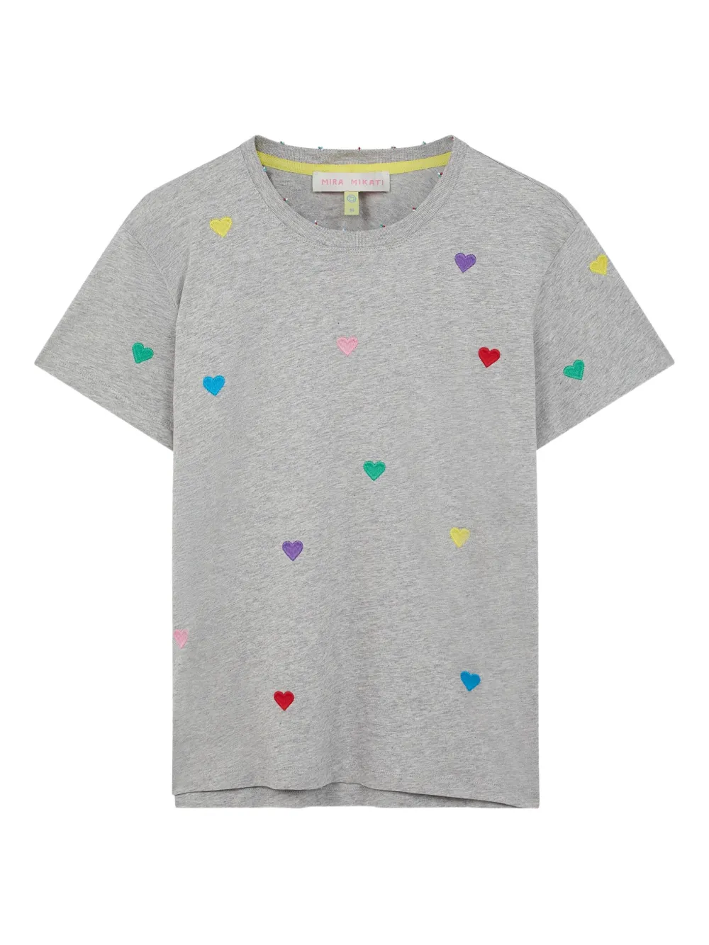 Mira Mikati heart cotton t-shirt | Grey | Image 1