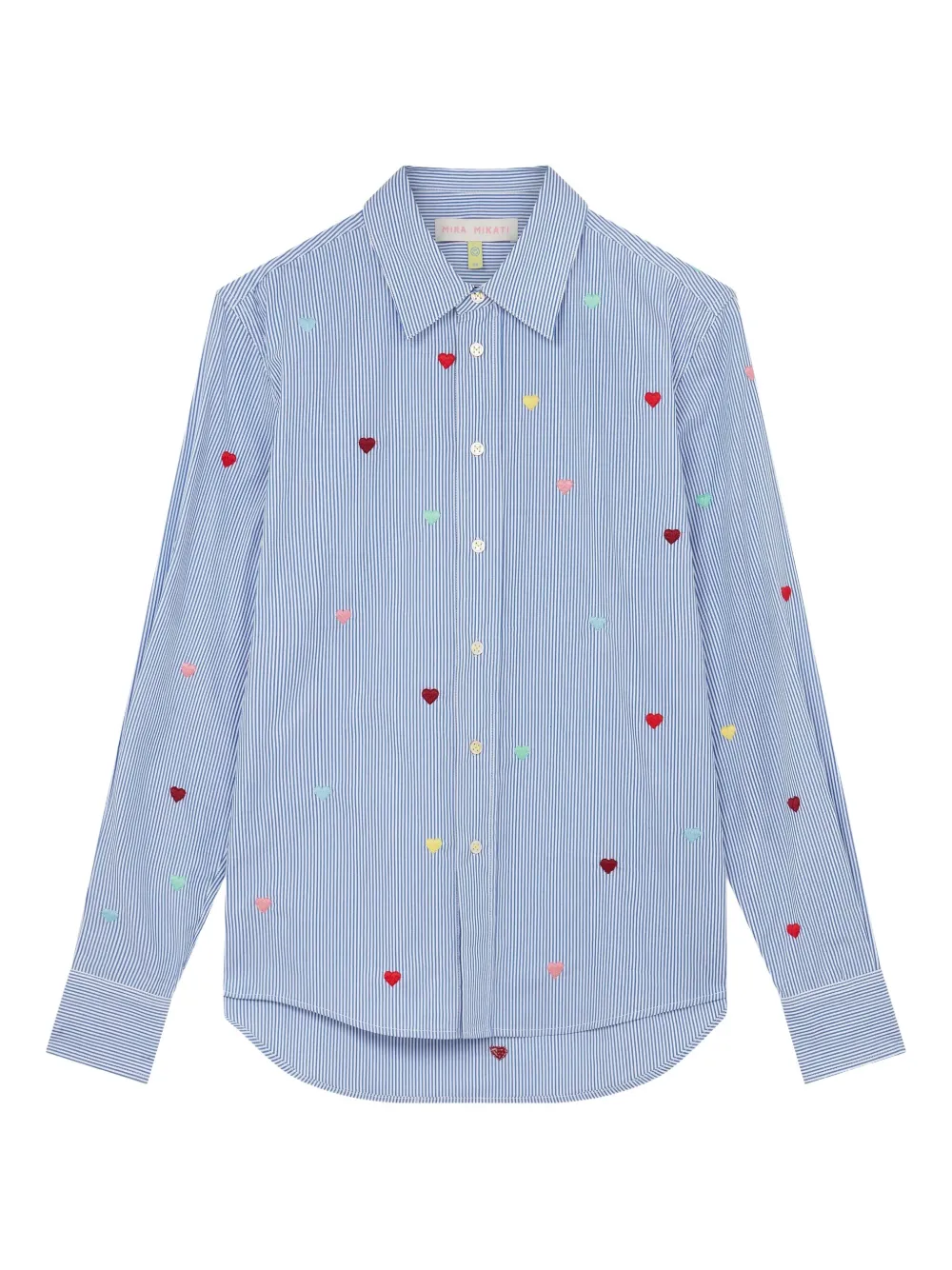 Mira Mikati striped heart shirt | Blue | Image 1
