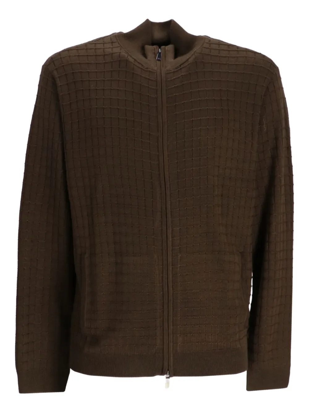 Emporio Armani Vest met patroon en rits Bruin