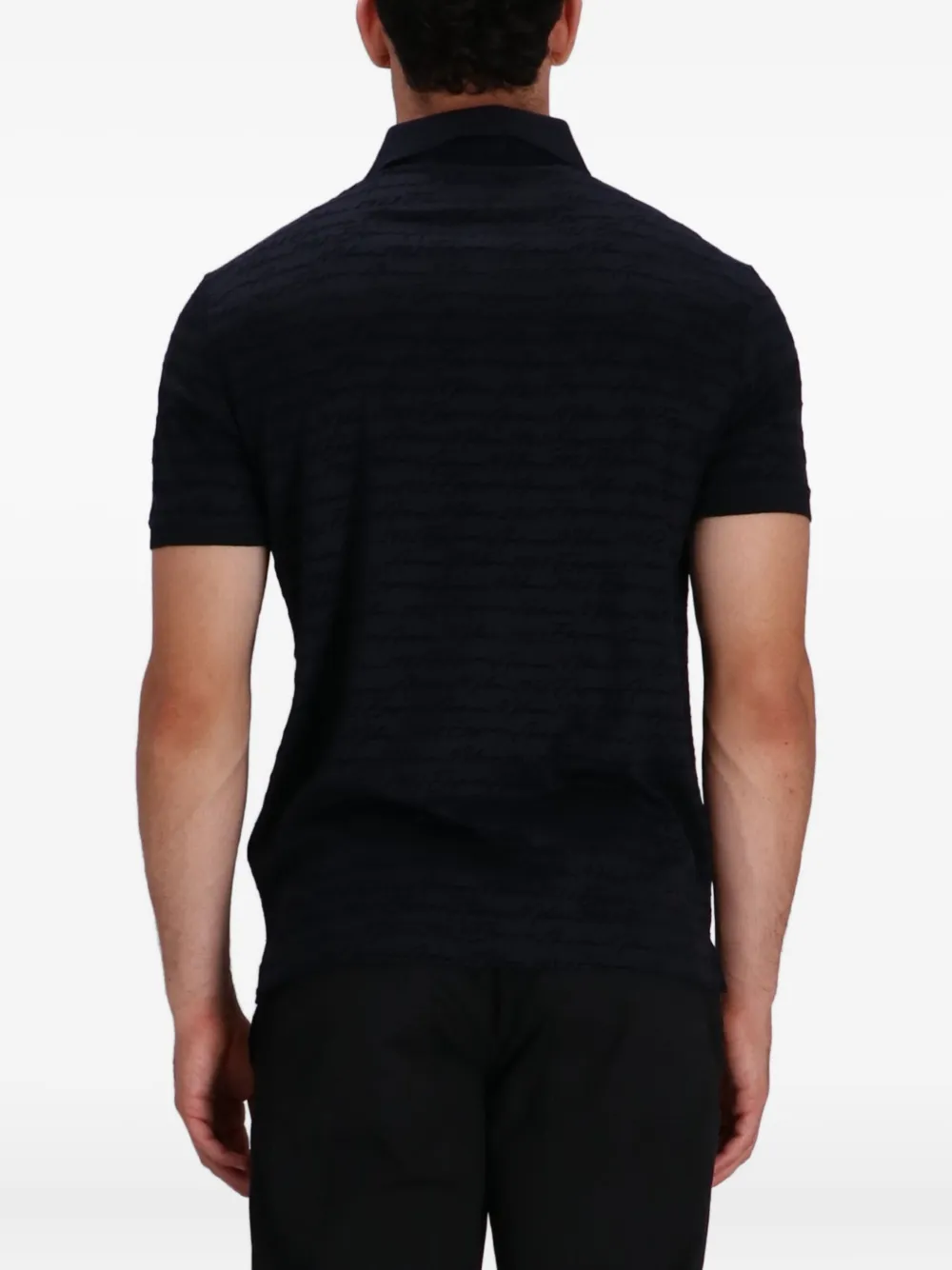Emporio Armani Poloshirt met logo-reliëf Zwart