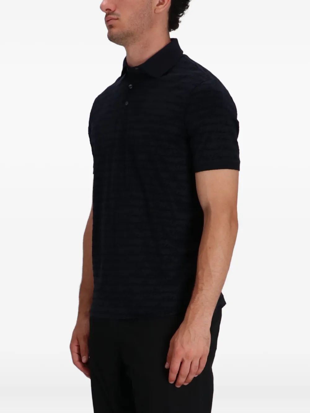 Emporio Armani Poloshirt met logo-reliëf Zwart