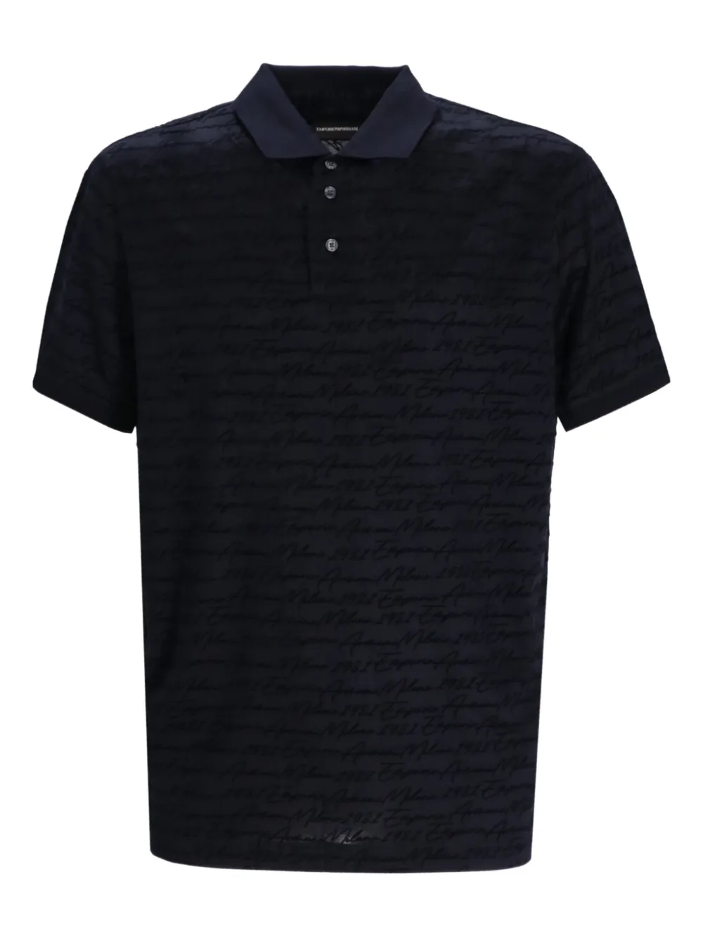 Emporio Armani Polo con logo goffrato - Nero